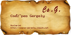 Csépes Gergely névjegykártya